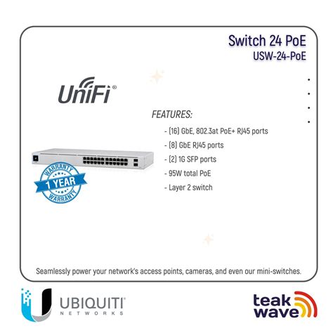 Jual Ubiquiti Switch Managed 24 PoE - USW-24-POE Gen2