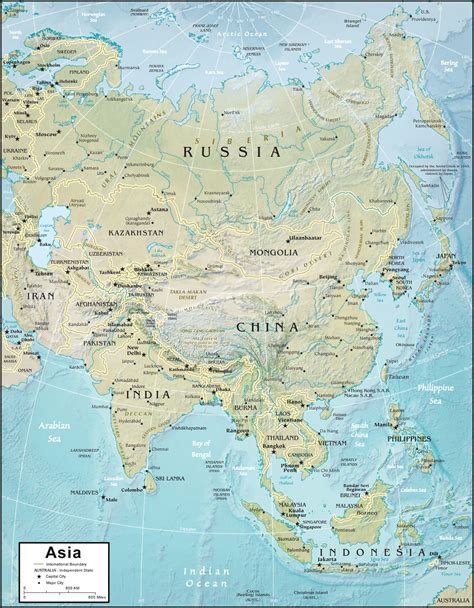 CIA Map of Asia: Made for use by U.S. government officials
