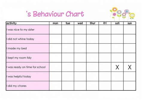 Behavior Point Sheet Template - Printable Word Searches