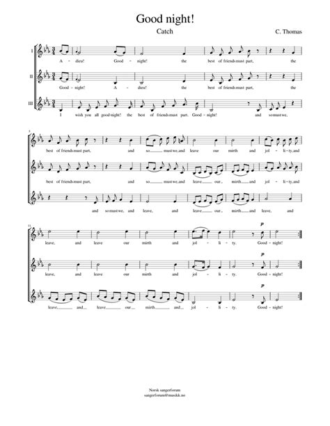 Good night! Sheet music for Vocals (Choral) | Musescore.com