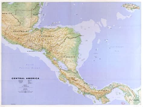 Physical Map of Central America | Gifex