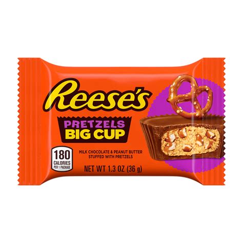 REESE'S BIG CUP Milk Chocolate Peanut Butter Cups with Pretzels ...