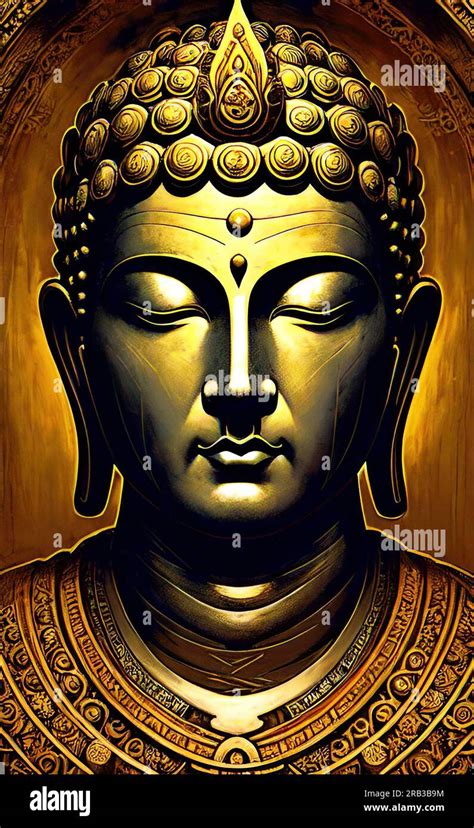 Golden Buddha Art Stock Photo - Alamy