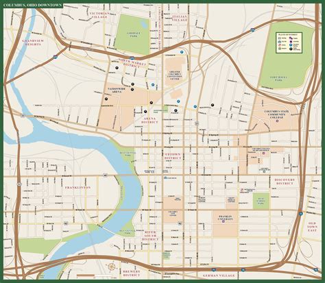 Columbus Downtown Map | Digital Vector | Creative Force