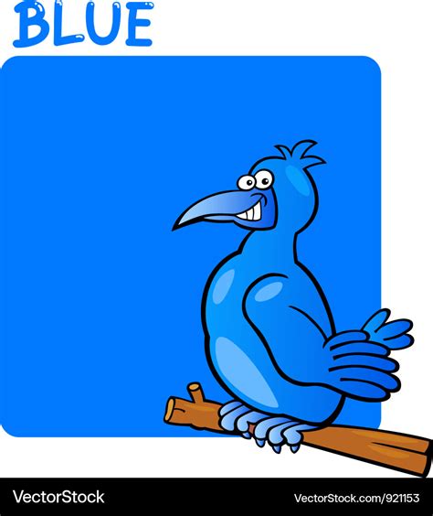 Color blue and bird cartoon Royalty Free Vector Image