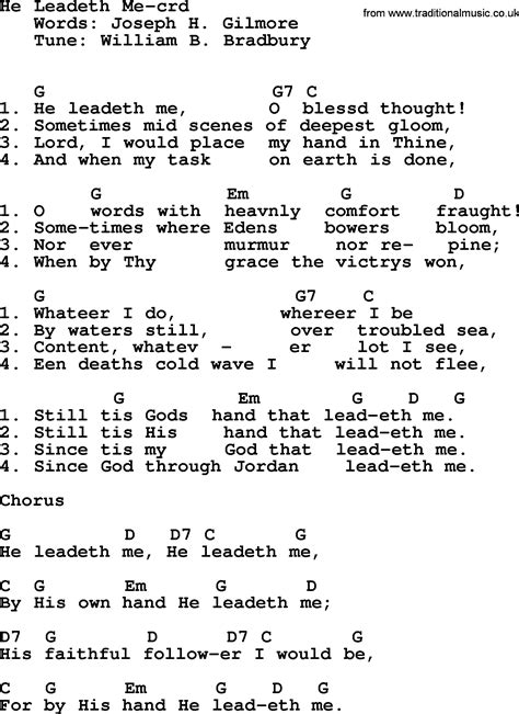 Top 500 Hymn: He Leadeth Me - lyrics, chords and PDF