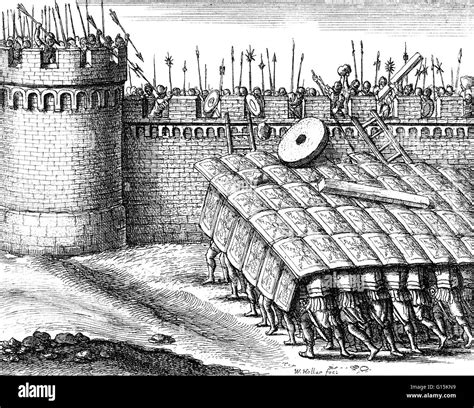 In Ancient Roman warfare, the testudo or tortoise formation was a Stock ...