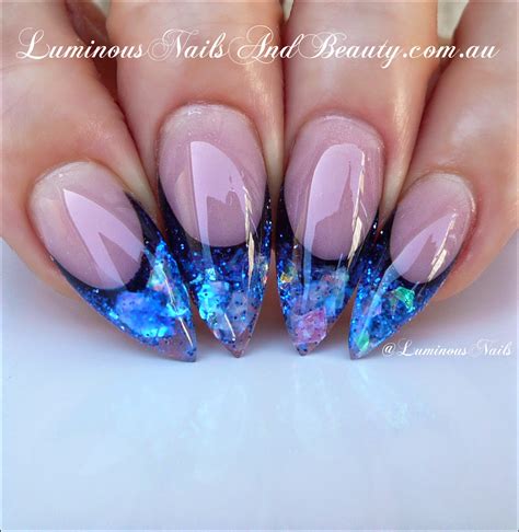 Luminous Nails: Luminous Sapphire Blue Acrylic Nails - Step by Step Instructions for this design ...