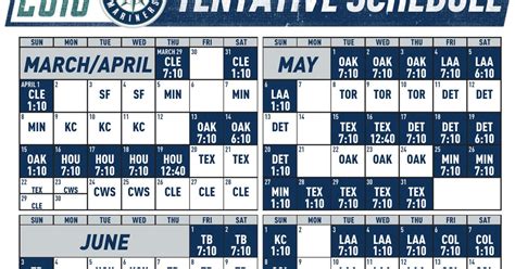 The Best seattle mariners printable schedule | Vargas Blog