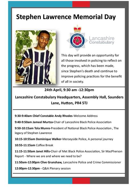 Stephen Lawrence Memorial Day – Preston Black History Group