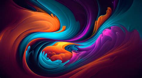 Premium AI Image | Abstract illustration Made of Multi Colored Oil Paint on Black Background ...