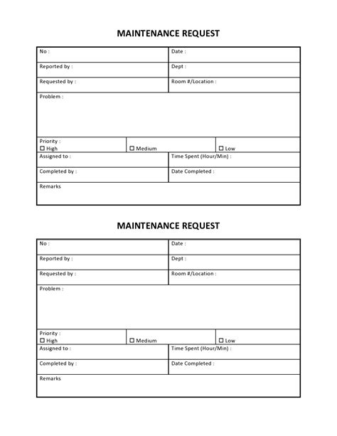 Fillable Maintenance Request Form - Printable Forms Free Online