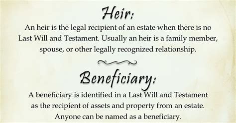 Graphic: What is the difference between an heir and a beneficiary? | The heirs, Last will and ...