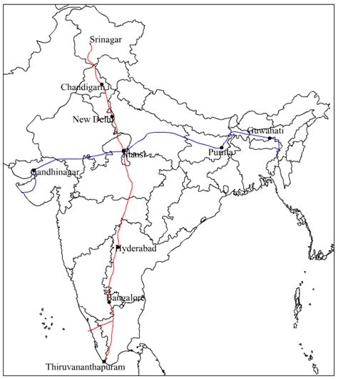 show the east west corridor and north south corridor in the map of india - Social Science - Life ...