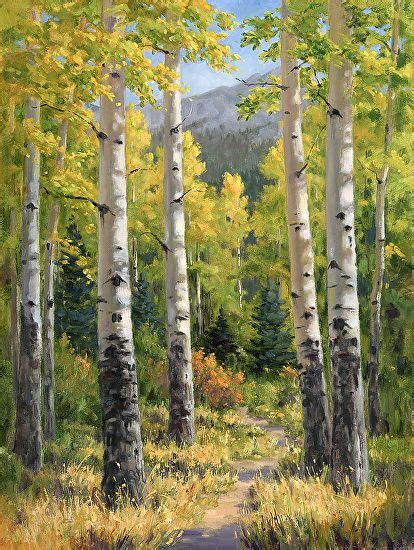 Autumn Path by Sallie Smith Oil ~ 16 x 12 Aspen Trees Painting, Oil ...