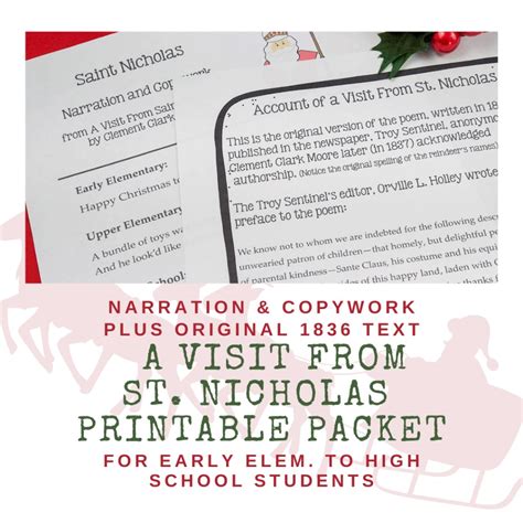 A Visit From St. Nicholas/Twas the Night Before Christmas Printables