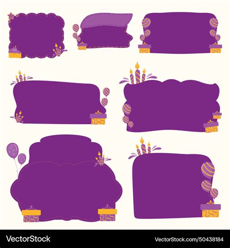 Purple birthday banner Royalty Free Vector Image