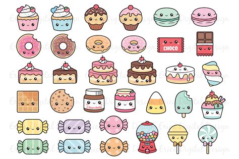 Cute Food Drawings Wallpaper