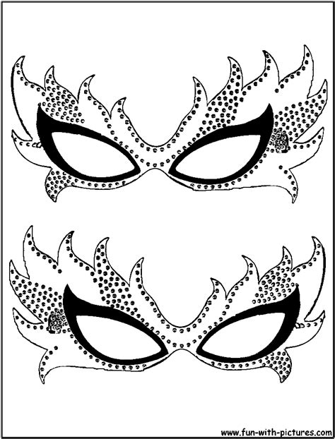 Mardi Gras Masks Coloring Page