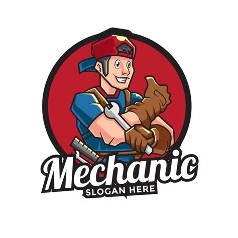 Premium Vector | Mechanic cartoon logo template