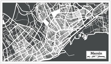 Mersin Turkey City Map in Retro Style. Outline Map. 17518170 Vector Art ...