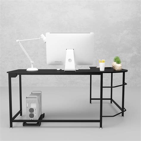 Buy Teraves Modern L-Shaped Desk Corner Computer Desk Home Office Study ...