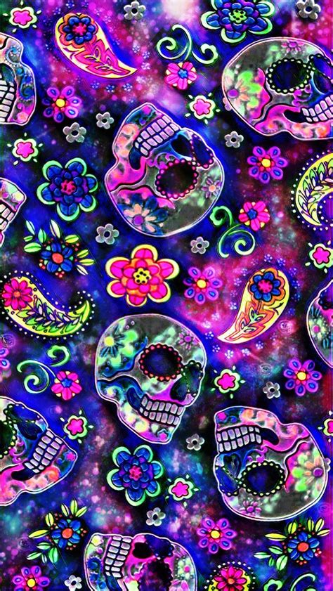 Download Colorful Skull Wallpaper | Wallpapers.com