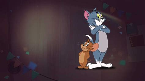 an animated cat and dog standing next to each other in front of a dark ...