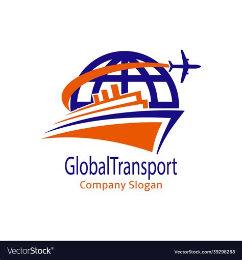 Global transport logo Royalty Free Vector Image