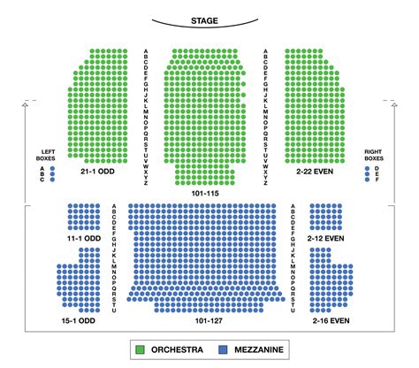 Neil Simon Theatre Large Broadway Seating Charts