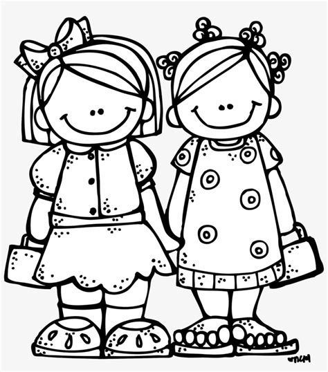 Two Friends Clipart Black And White