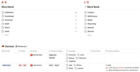 Notion Template: Language Dictionary And Synonym Automation — Red Gregory