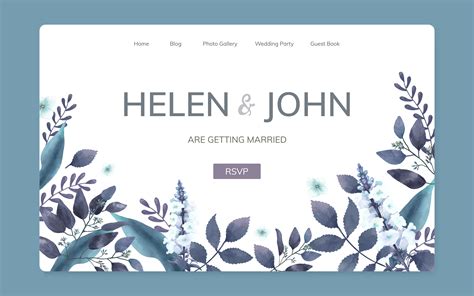 Floral wedding invitation website design - Download Free Vectors ...