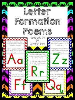 Letter Formation Poems by Jennifer Brink | Teachers Pay Teachers