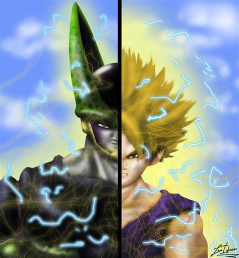 Gohan Vs. Cell by JuanIglesias90 on DeviantArt