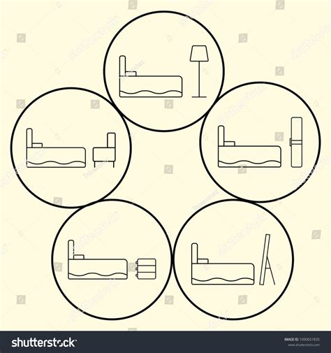 Outline Icon Bed Vector Bed Picture Stock Vector (Royalty Free ...