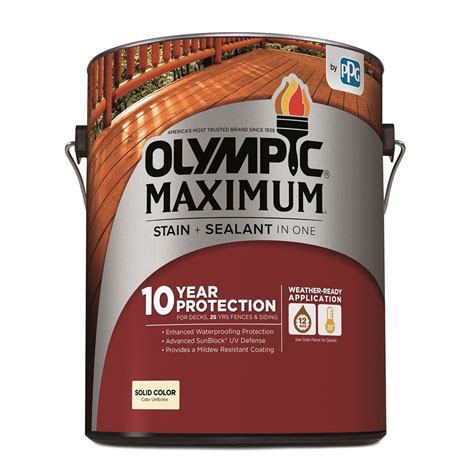 Olympic Maximum Stain + Sealant Solid Color Stain 1-Gallon – Lucky's Discount Paint