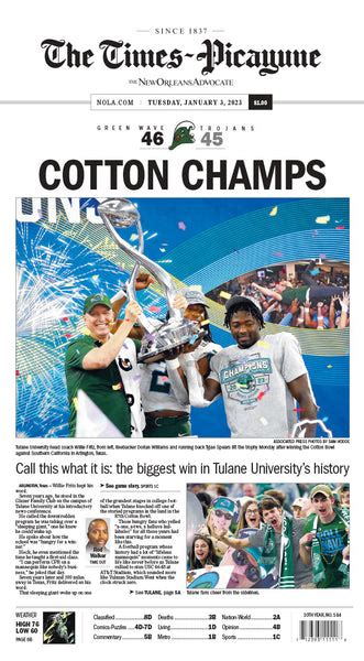 COTTON CHAMPS - Tulane wins the 2023 Cotton Bowl! – store.theadvocate.com