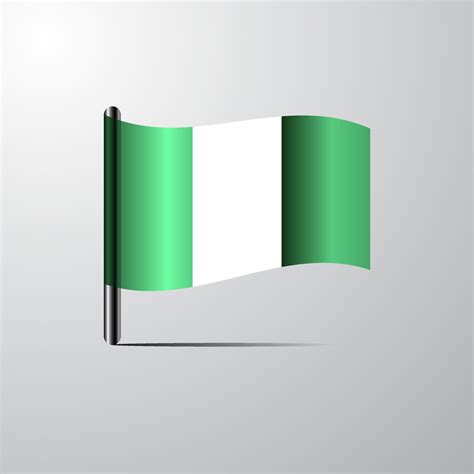 Nigeria waving Shiny Flag design vector 14293391 Vector Art at Vecteezy