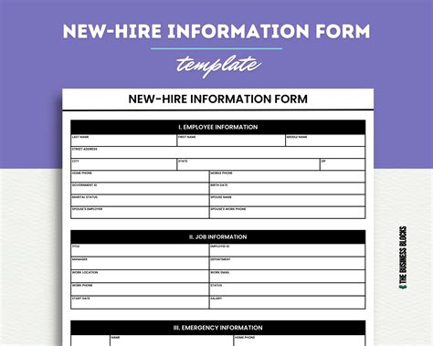 New Employee Information Sheet Template