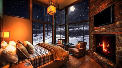 Cozy Bedroom with Big Windows and Fireplace