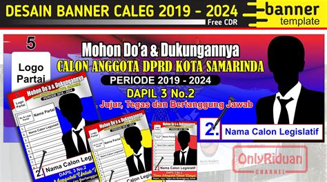 Desain Banner Caleg 2019-2024 (Template Banner) - TUTORiduan.com