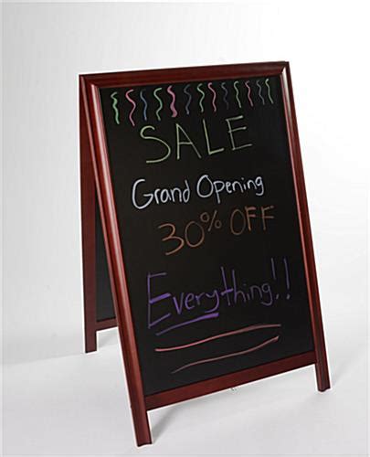 Chalkboard Sidewalk Signs | Dark Brown Wood Finish