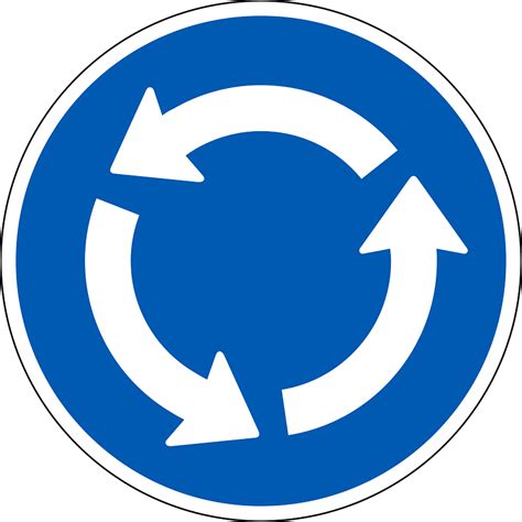 Roundabout sign in Denmark clipart