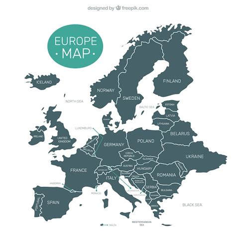 Grey Map Of Europe Free Vector Maps Map Vector Europe Map Vector Free Images