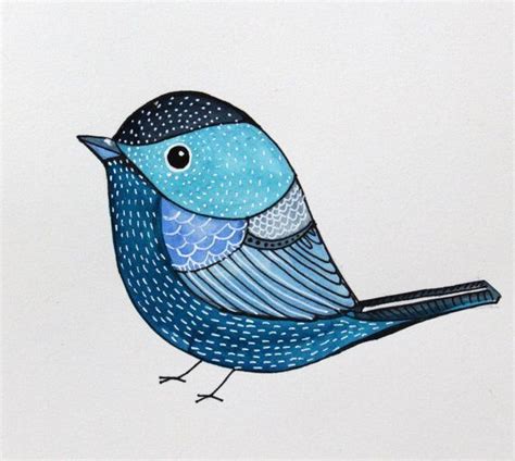 What Is Bird Art? Learn More About It - Bored Art | Blue bird art, Bird drawings, Bird illustration