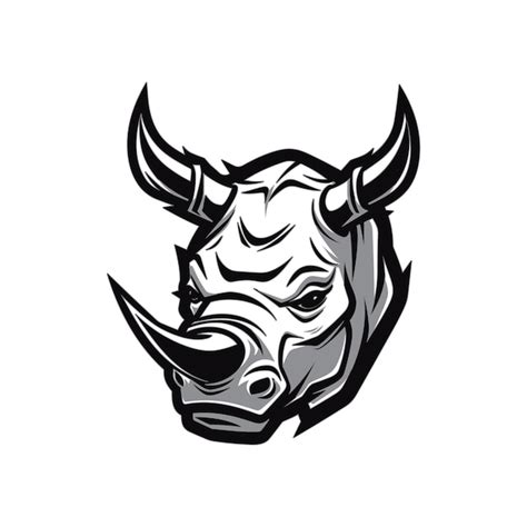 Premium Vector | Vector rhino head mascot logo template