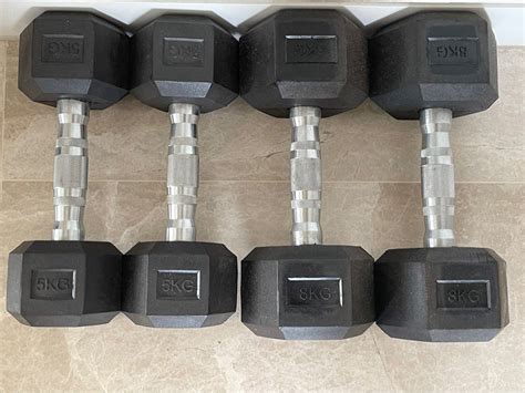 Dumbbells - 5kg & 8kg, Sports Equipment, Exercise & Fitness, Weights ...