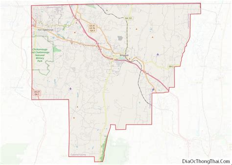 Map of Catoosa County, Georgia - Thong Thai Real