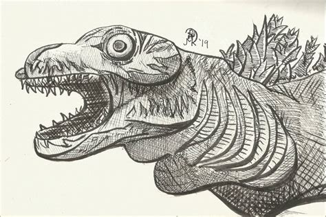 A drawing I did of Godzilla’s first form from Shin Gojira. : GODZILLA